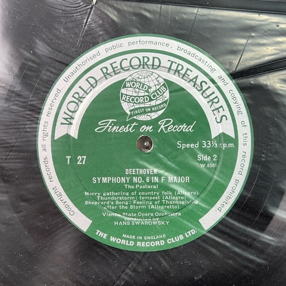 World Record Treasures Beethoven Symphony No. 6 in F Major Vinyl Record Playbook - Picture 8 of 8